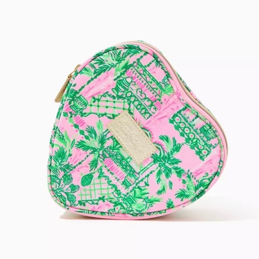 Lilly Pulitzer Heart Case Mandevilla Baby Always Worth It Travel Cosmetic Pink
